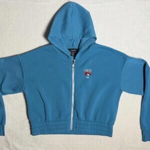 VTG Tokyo 1990 Mt. Fuji Justify Light Blue Hooded Zip Up Jacket Women’s Size XL